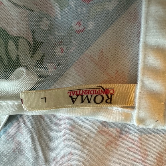 Roma Confidential sheer,sexy Nighty ostrich feather trim white lingerie - Picture 5 of 5